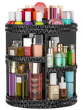 HEMTROY 360° Rotating Makeup Organizer – Adjustable Acrylic Cosmetic Caddy (Black)