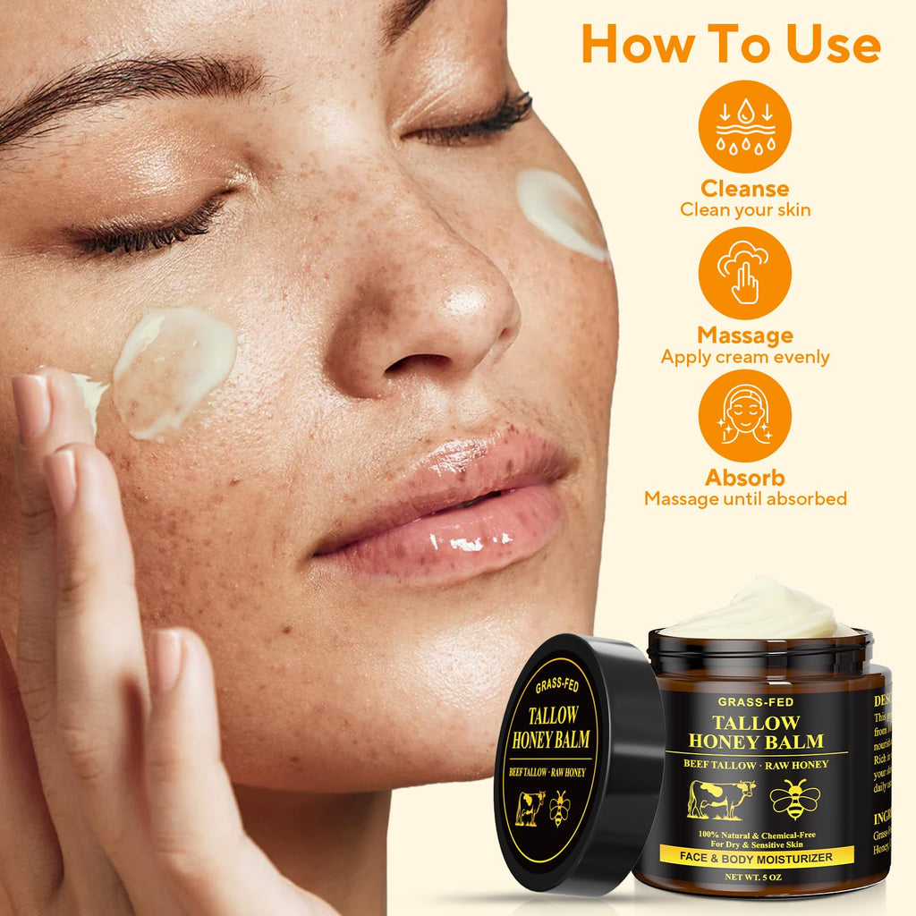 Henjaca Beef Tallow Balm for Skin – Whipped, Organic, 5 oz