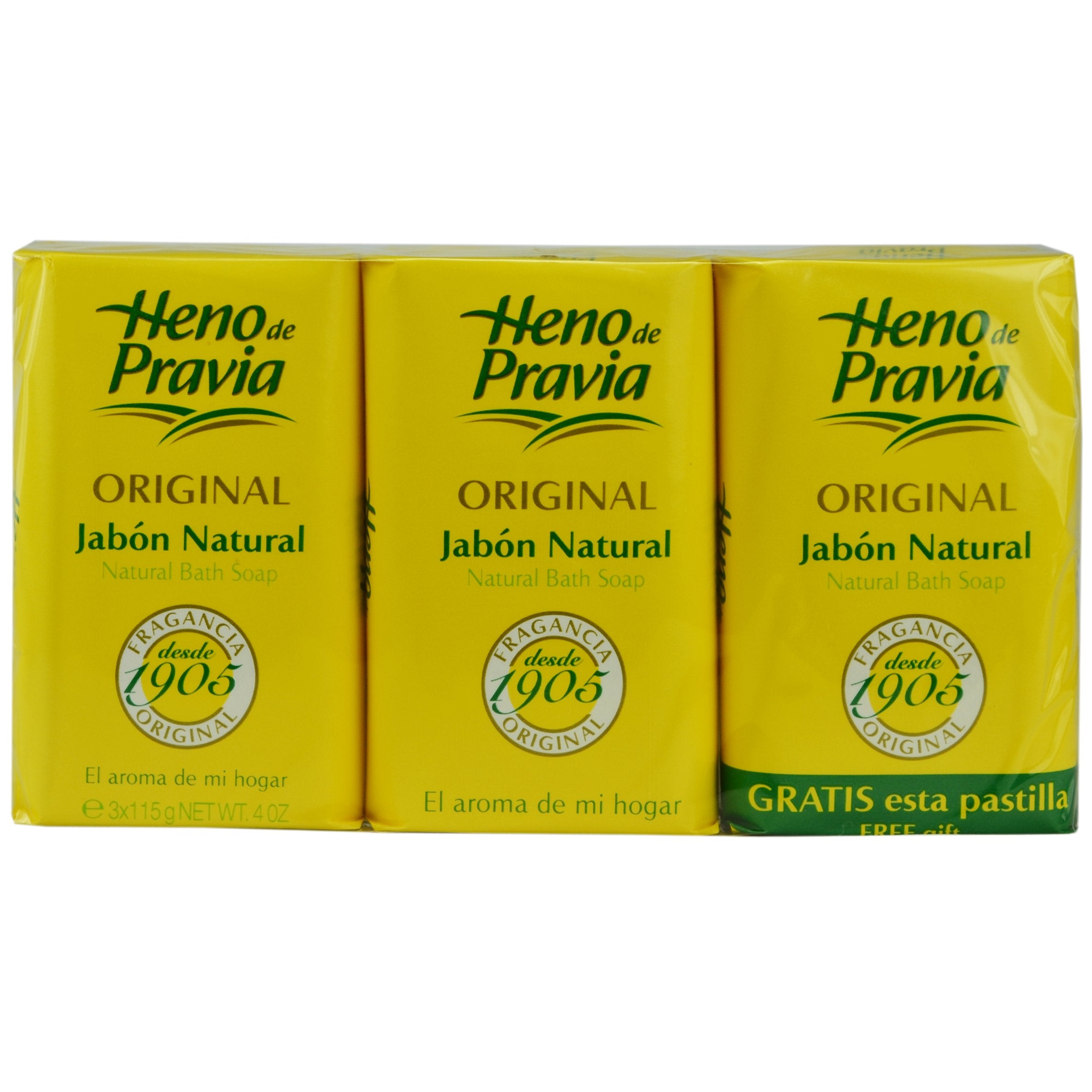 Heno de Pravia: 4 Sets of 2 Soaps + Free 4 oz Pack (12 Soaps)