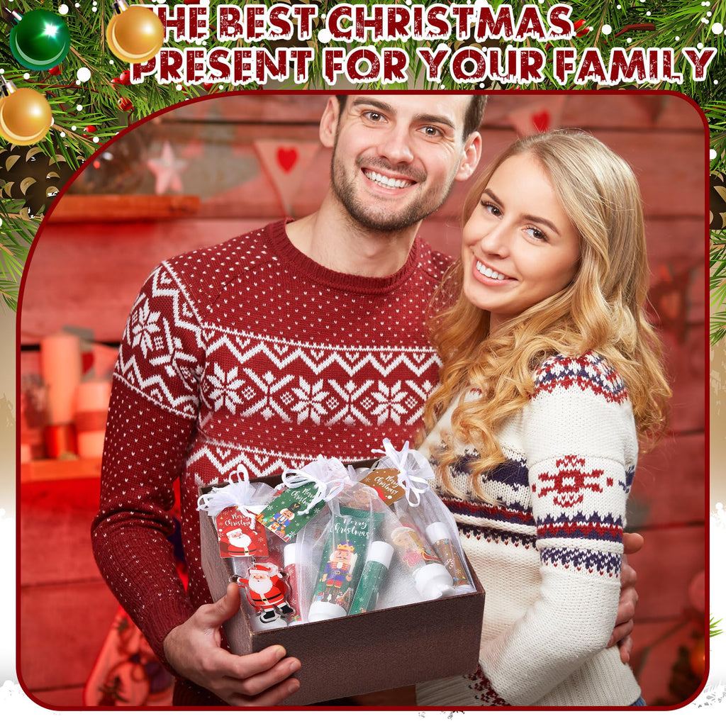 Henoyso 50 Set Christmas Hand Cream & Lip Balm Gift Set – Bulk Holiday Favors