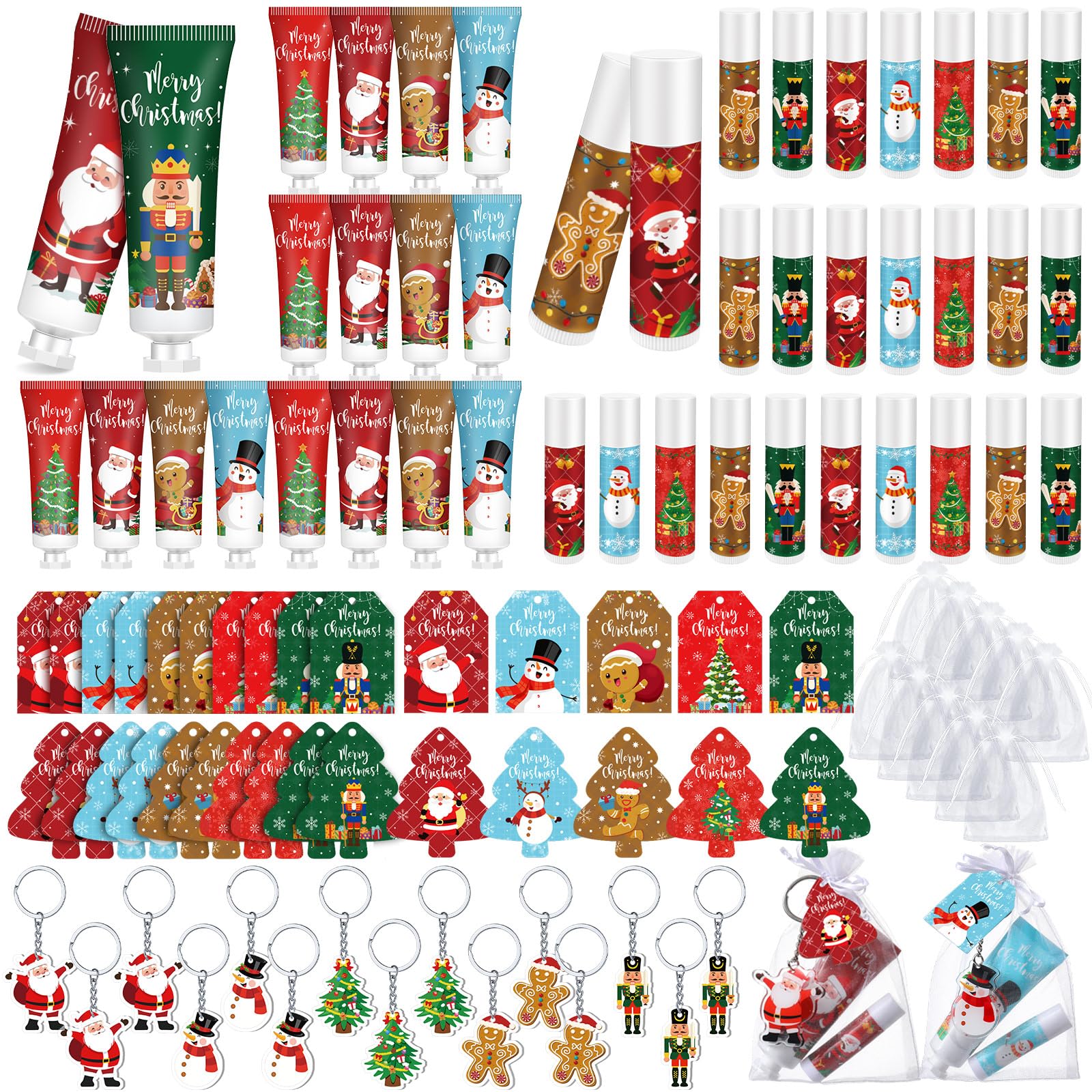 Henoyso 50 Set Christmas Hand Cream & Lip Balm Gift Set – Bulk Holiday Favors