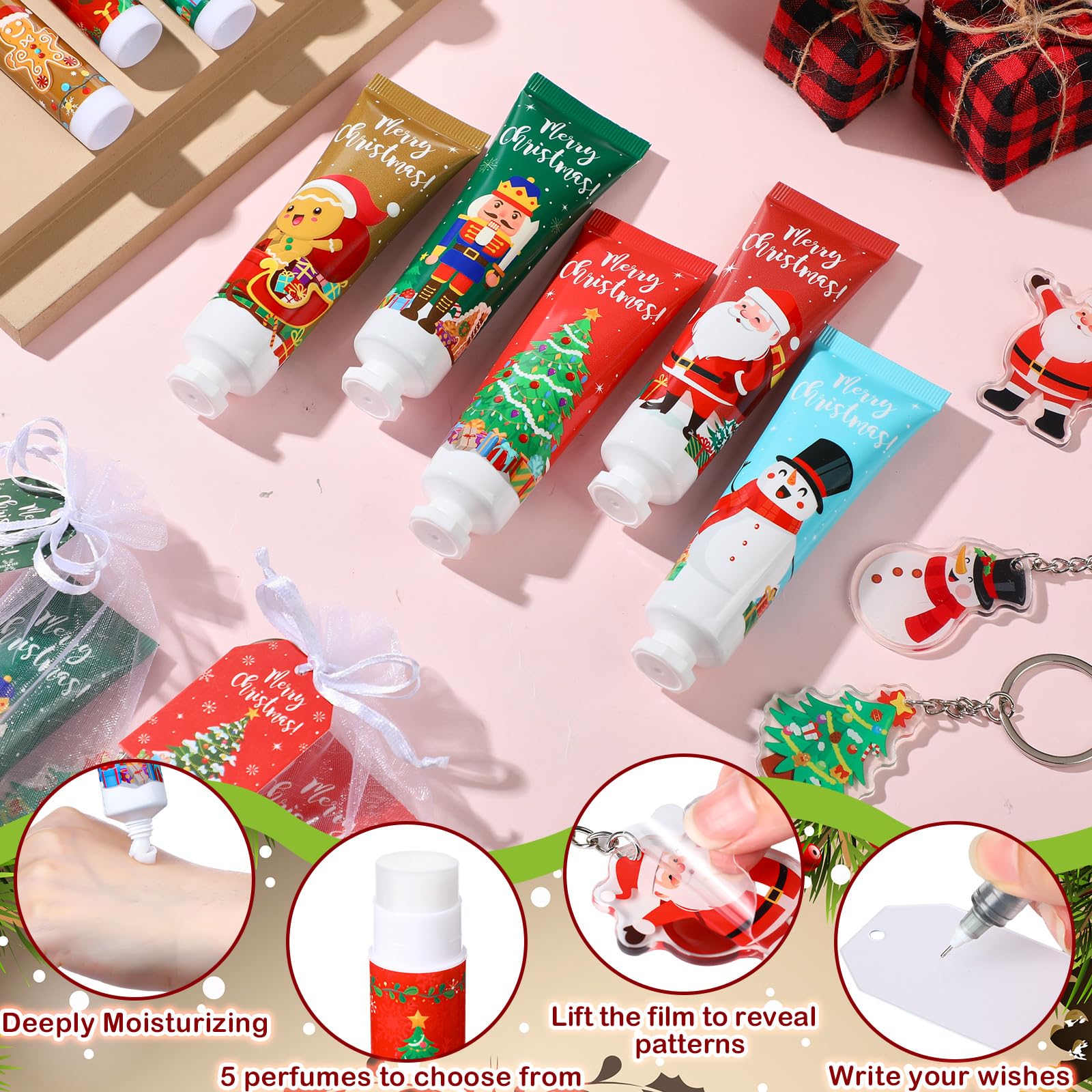 Henoyso 50 Set Christmas Hand Cream & Lip Balm Gift Set – Bulk Holiday Favors