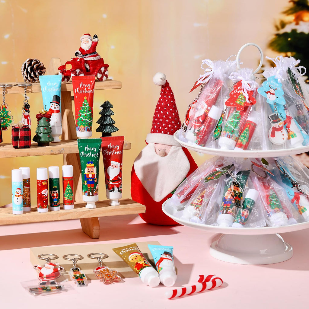 Henoyso 50 Set Christmas Hand Cream & Lip Balm Gift Set – Bulk Holiday Favors