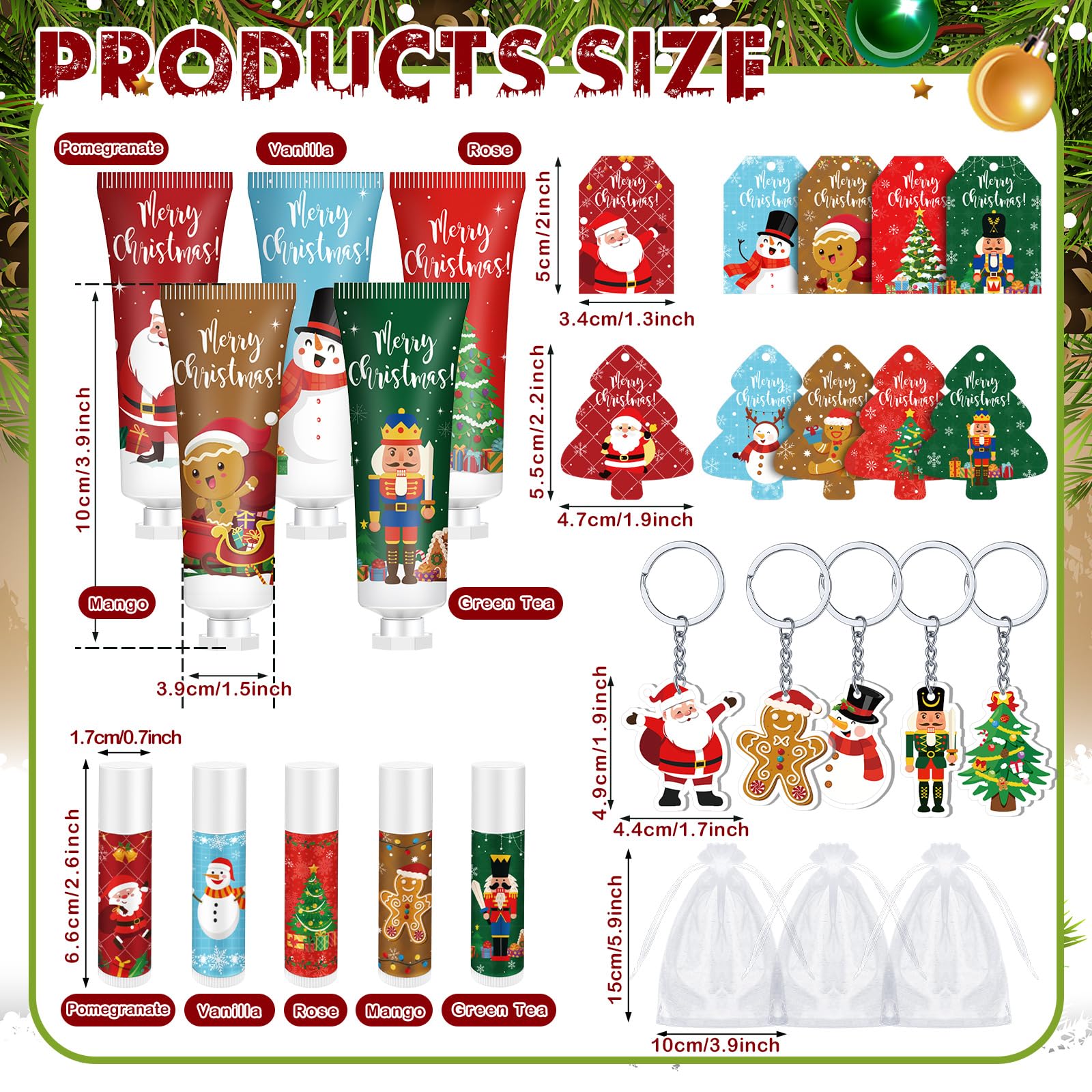 Henoyso 50 Set Christmas Hand Cream & Lip Balm Gift Set – Bulk Holiday Favors