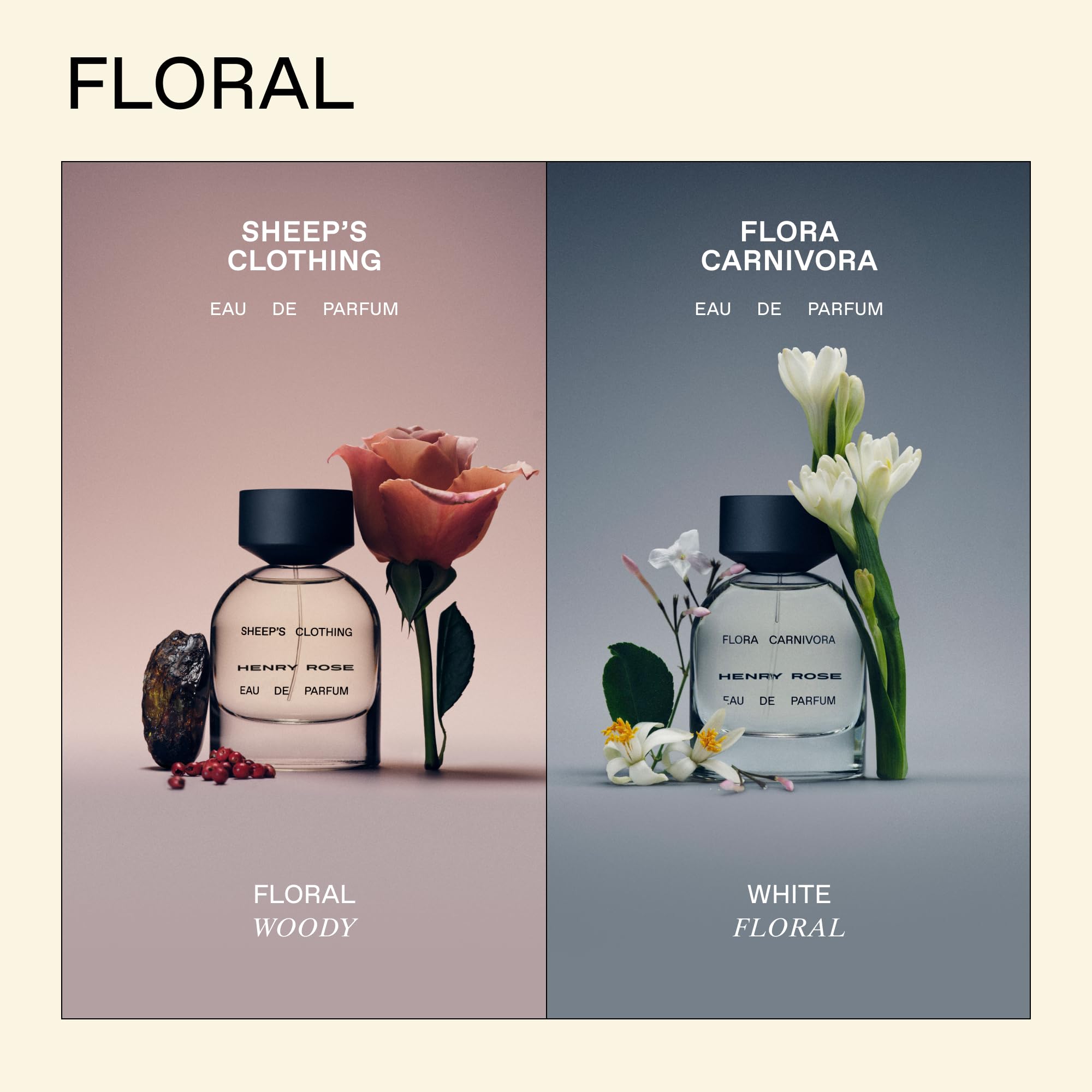 Henry Rose Sheep's Clothing – Unisex Woody Floral Perfume (1.7 fl oz) with Rose Absolute & Amber | EWG Verified