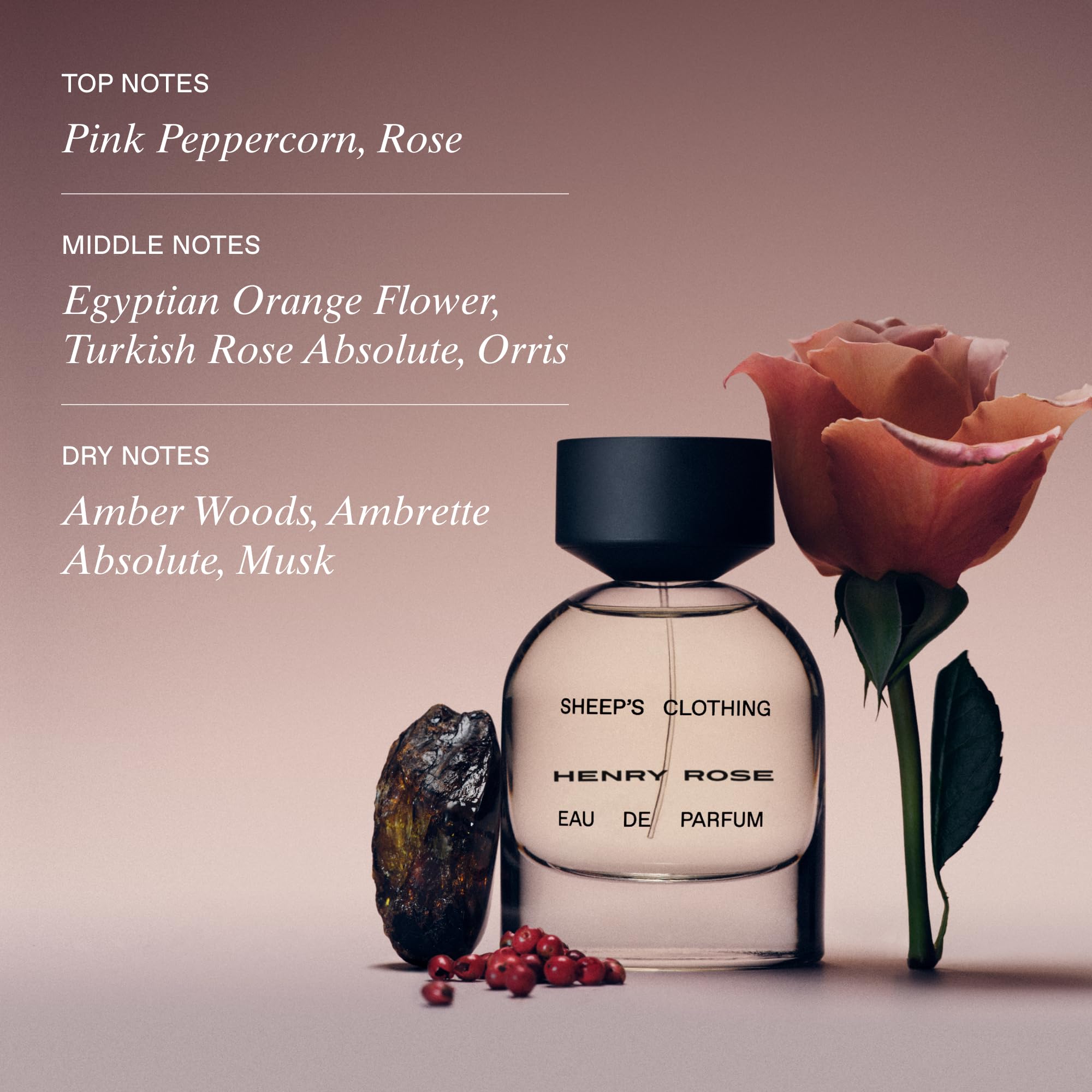 Henry Rose Sheep's Clothing – Unisex Woody Floral Perfume (1.7 fl oz) with Rose Absolute & Amber | EWG Verified