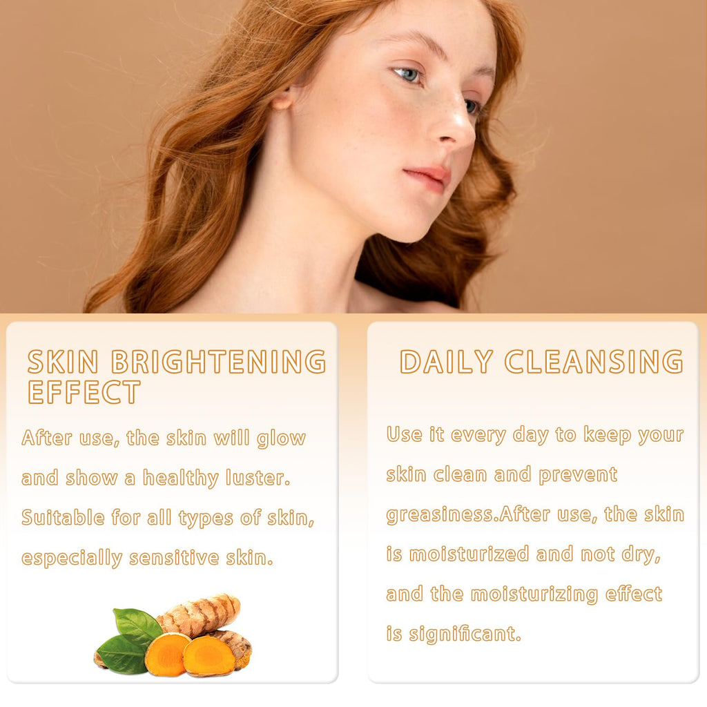 HEPANIO Turmeric Wash & Care 4-Piece Set | Facial Cleanser, Exfoliating Pads & Soap