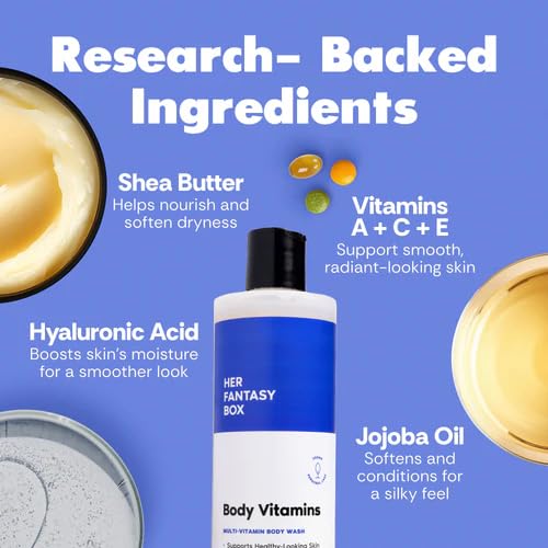 Her Fantasy Box Body Vitamins 16oz | Hydrating Body Cleanser with Vitamin Complex