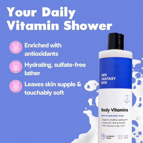 Her Fantasy Box Body Vitamins 16oz | Hydrating Body Cleanser with Vitamin Complex