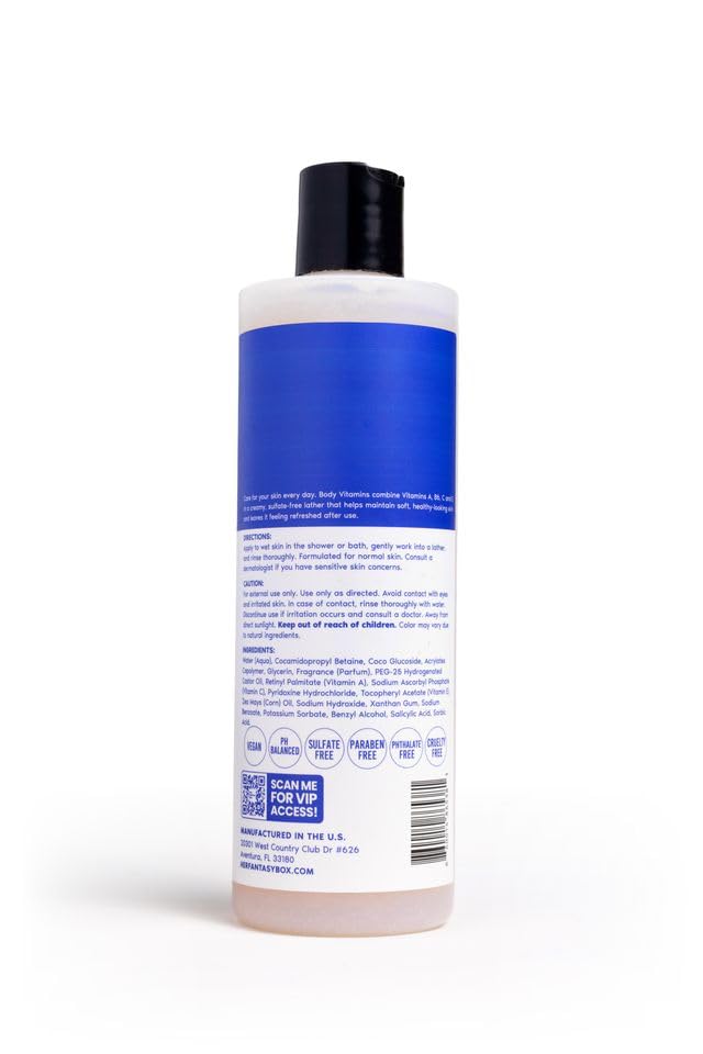 Her Fantasy Box Body Vitamins 16oz | Hydrating Body Cleanser with Vitamin Complex