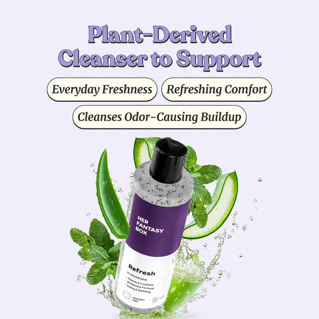 Her Fantasy Box Refresh pH Balancing Shower Gel – Natural Feminine Hygiene, 8 oz