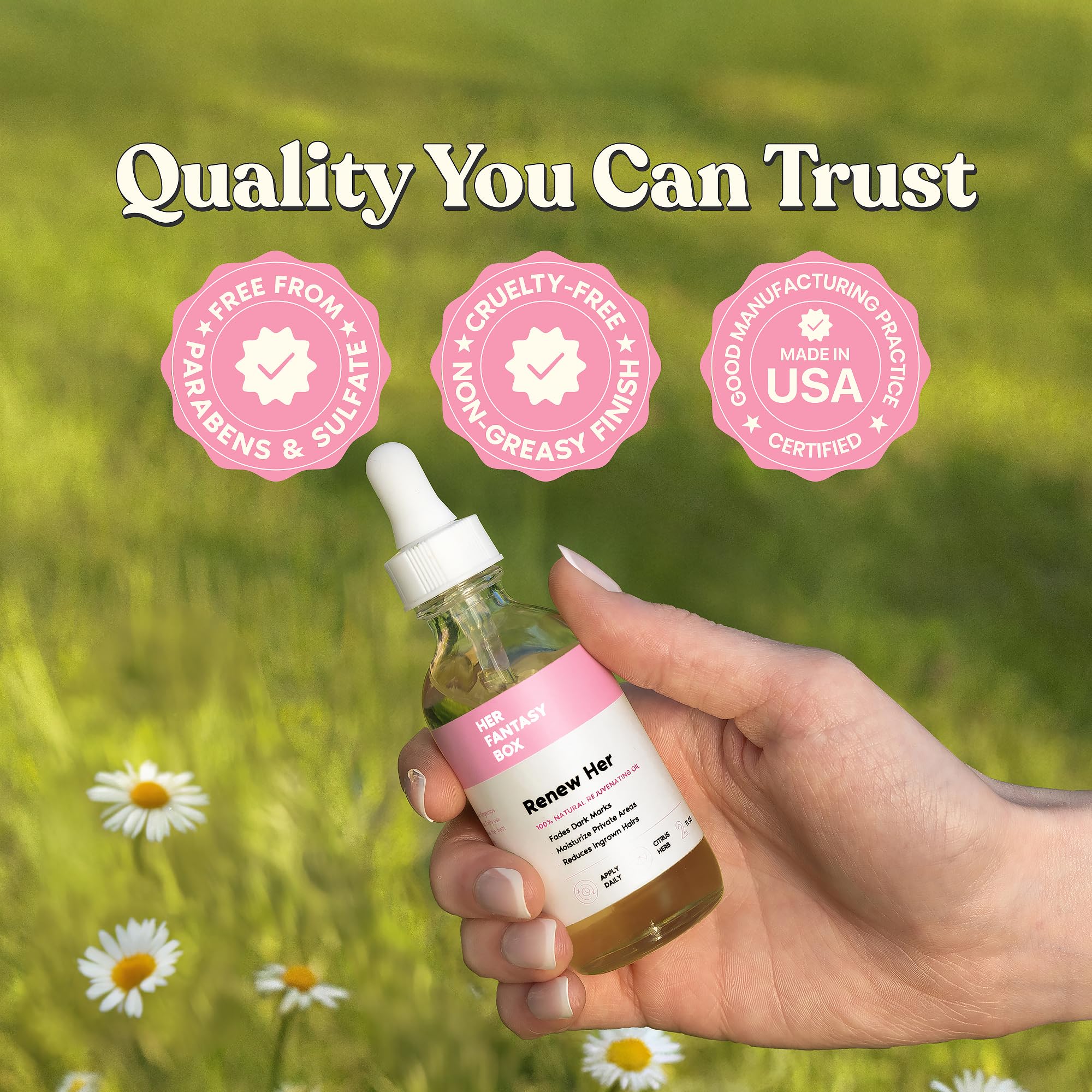 Her Fantasy Box Renew Her Oil | Natural Yoni Oil for Dark Spots & Ingrown Hair