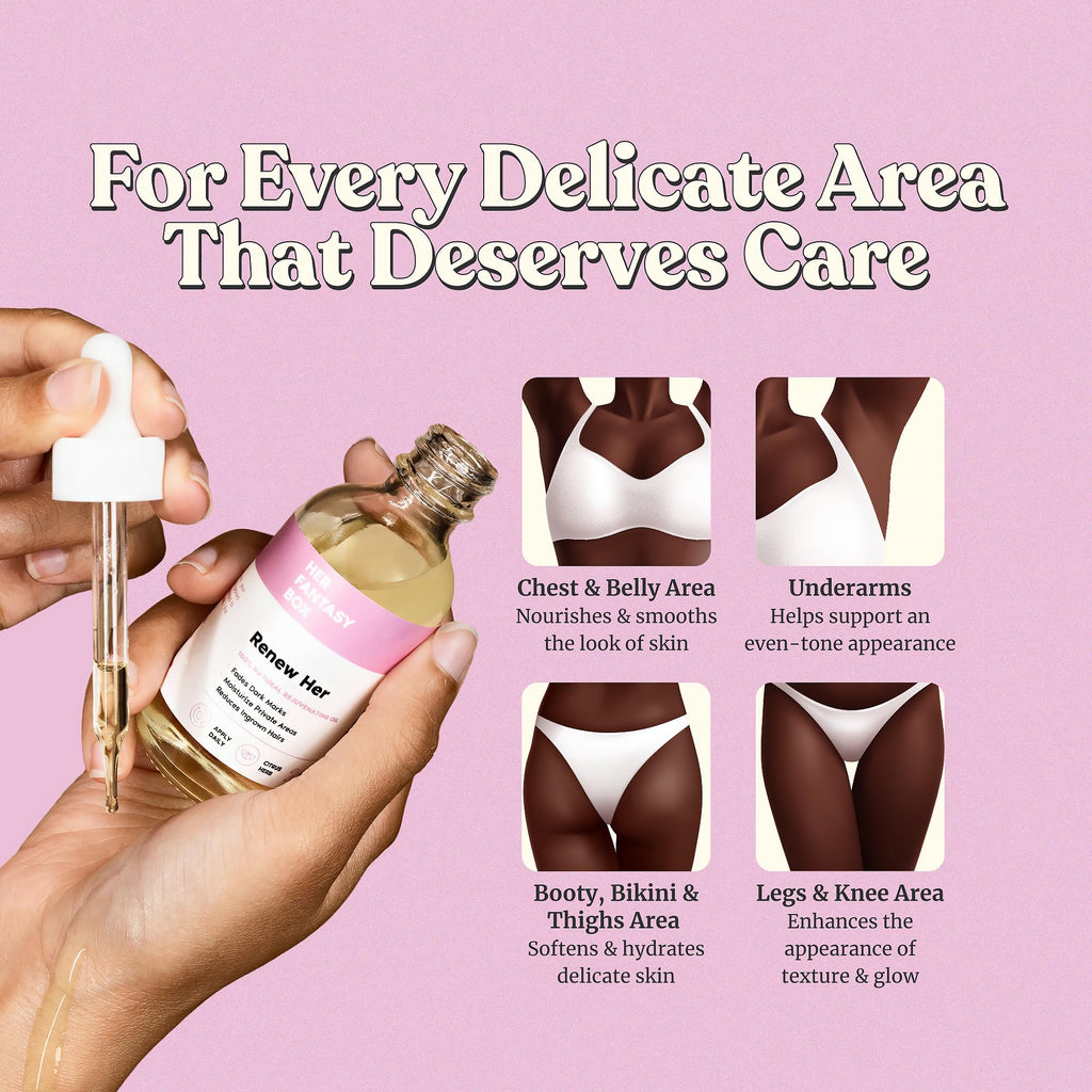 Her Fantasy Box Renew Her Oil | Natural Yoni Oil for Dark Spots & Ingrown Hair