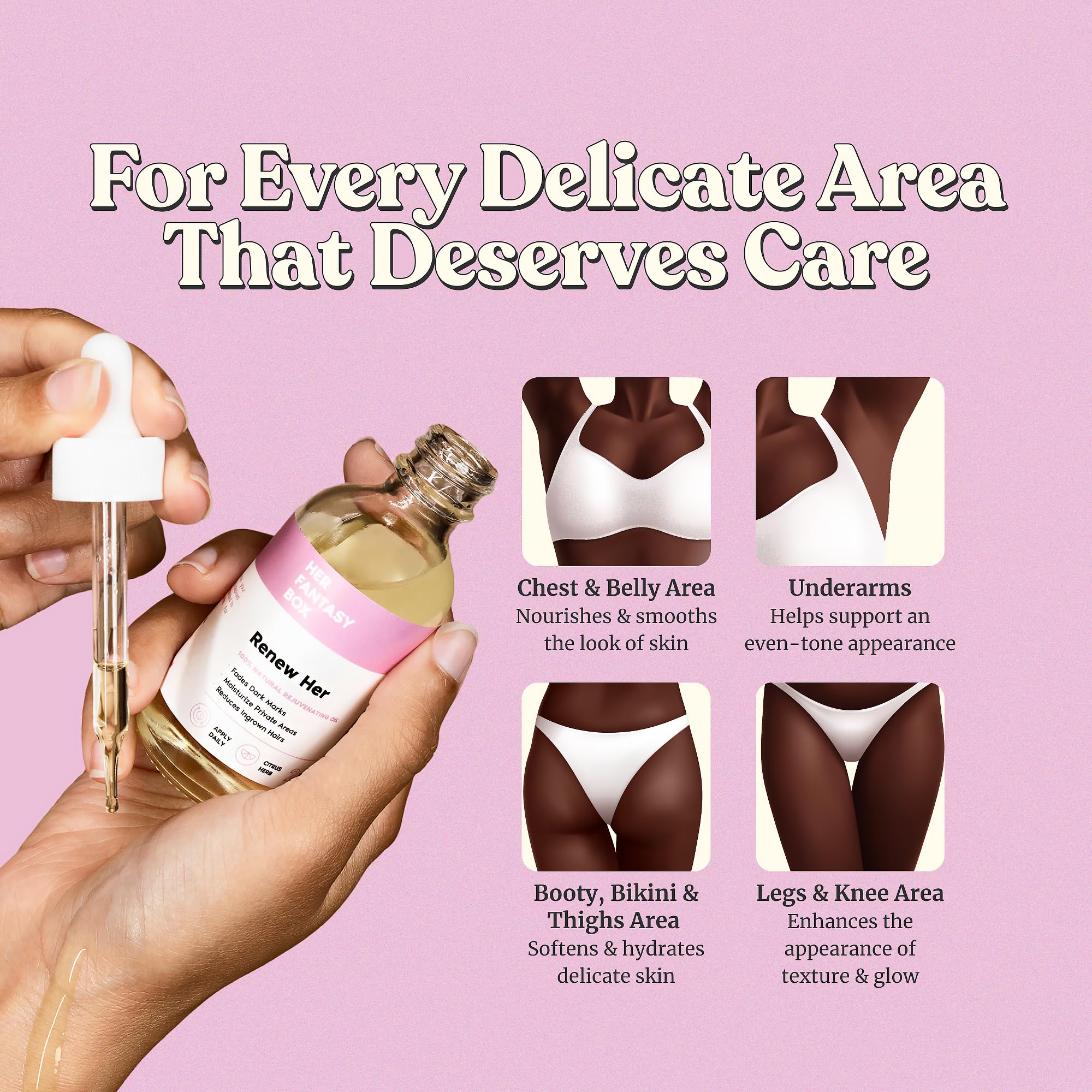 Her Fantasy Box Renew Her Oil | Natural Yoni Oil for Dark Spots & Ingrown Hair