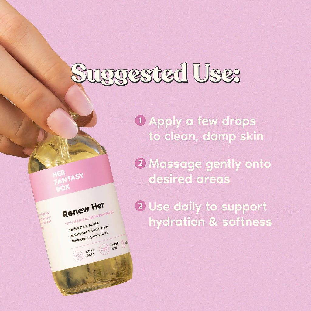 Her Fantasy Box Renew Her Oil | Natural Yoni Oil for Dark Spots & Ingrown Hair