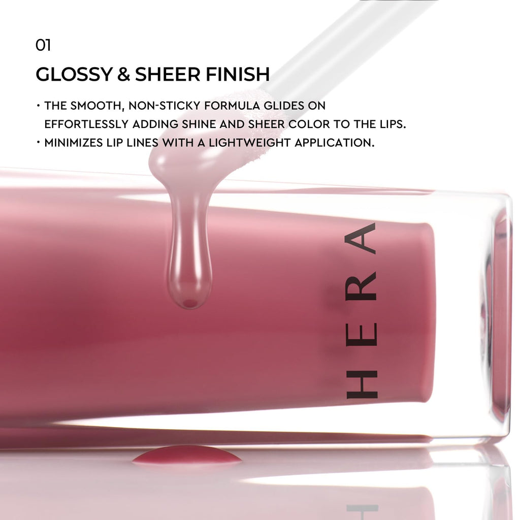 HERA Sensual Nude Lip Gloss #102 Flirty – Sheer, Non-Sticky Hydrating Gloss (0.17 oz)
