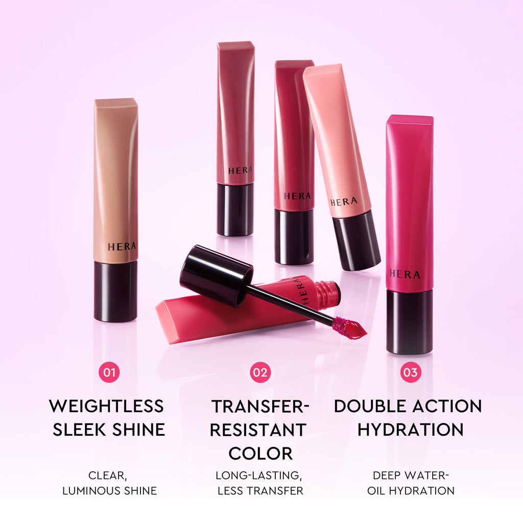 HERA Sensual Tinted Shine Lip Serum #220 SUNDAZE | Weightless Gloss, 12-Hour Color