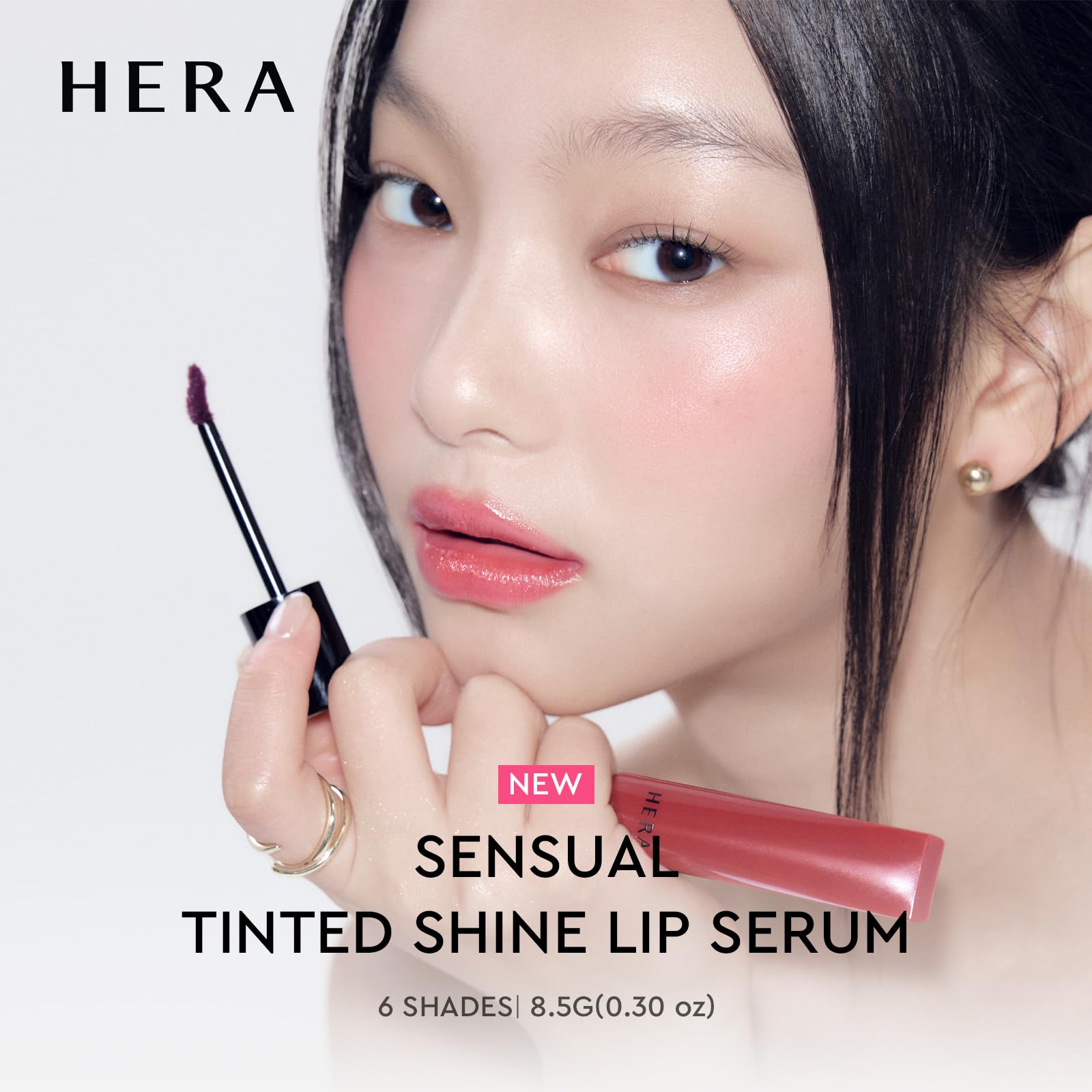 HERA Sensual Tinted Shine Lip Serum #220 SUNDAZE | Weightless Gloss, 12-Hour Color