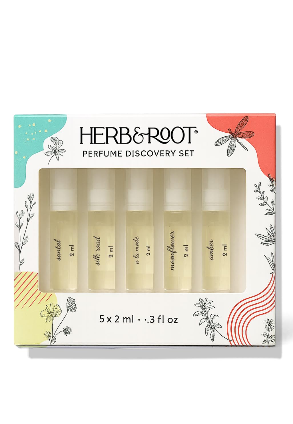 Herb & Root Perfume Discovery Set — 5 Clean, Gender-Neutral Fragrances (Paraben-Free)