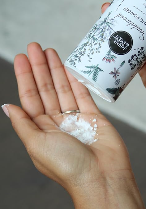 Herb & Root Sandalwood Talc-Free Dusting Powder – Arrowroot, Oats & Magnesium