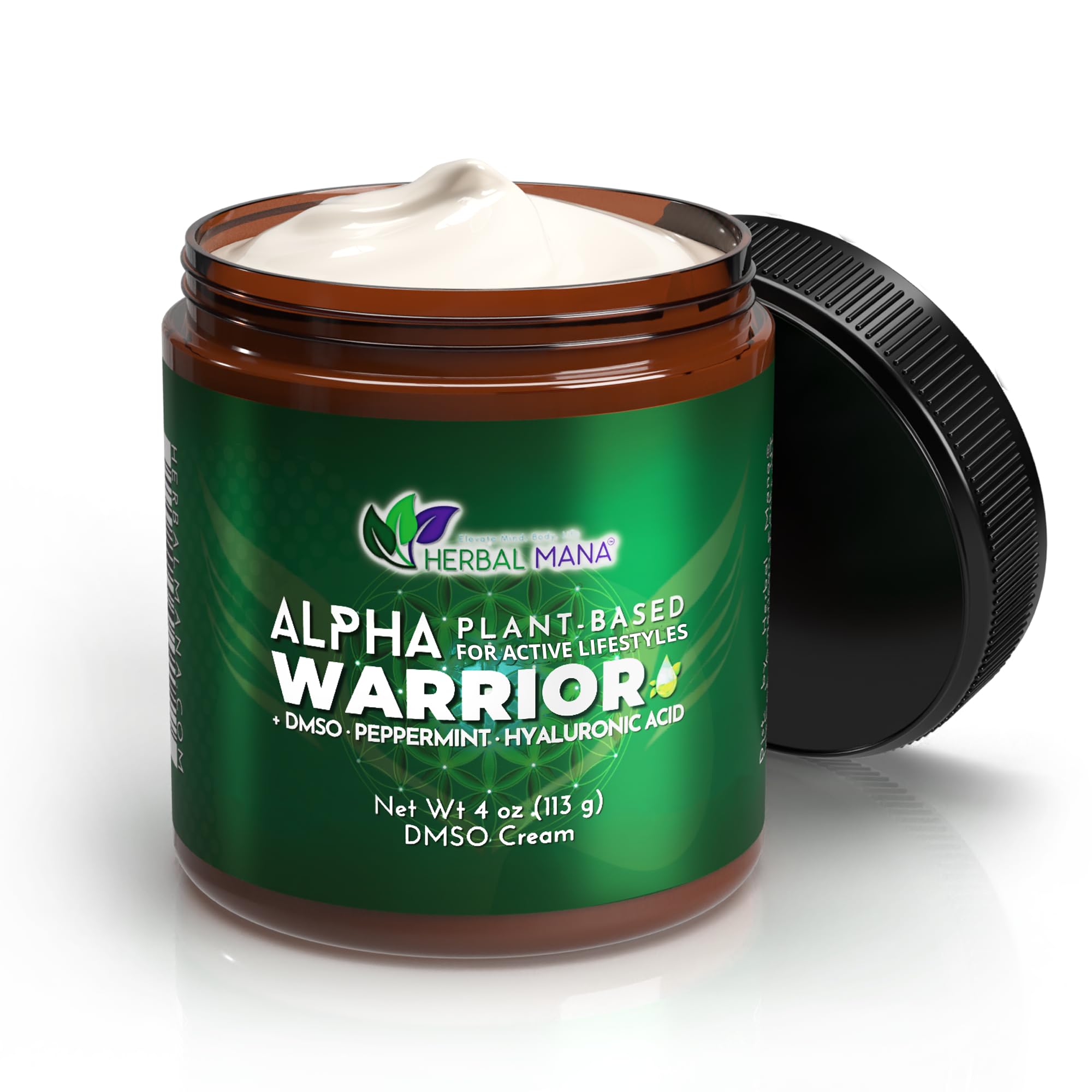 Herbal Mana Alpha Warrior | Fast-Absorbing DMSO Body Cream for Quick Cooling
