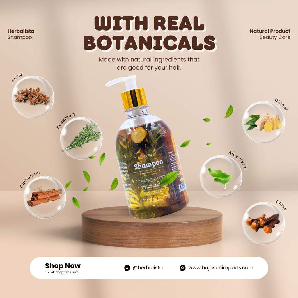HERBALISTA Viral Herbal Shampoo 1000ml – Real Botanicals for Strength, Nourishment & Natural Shine