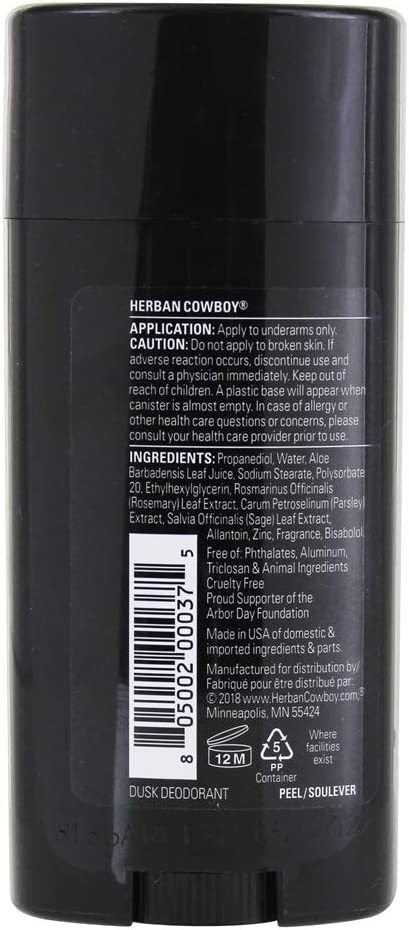 Herban Cowboy Deodorant Dusk Maximum Protection – 2.8 oz | Aluminum-Free