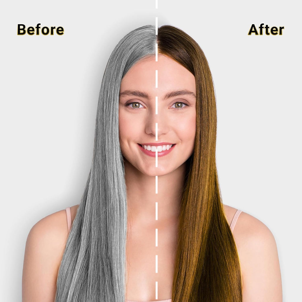 Herbishh Golden Brown Hair Shampoo – 3-in-1 Color & Gray Coverage, PPD-Free, 30ml x10