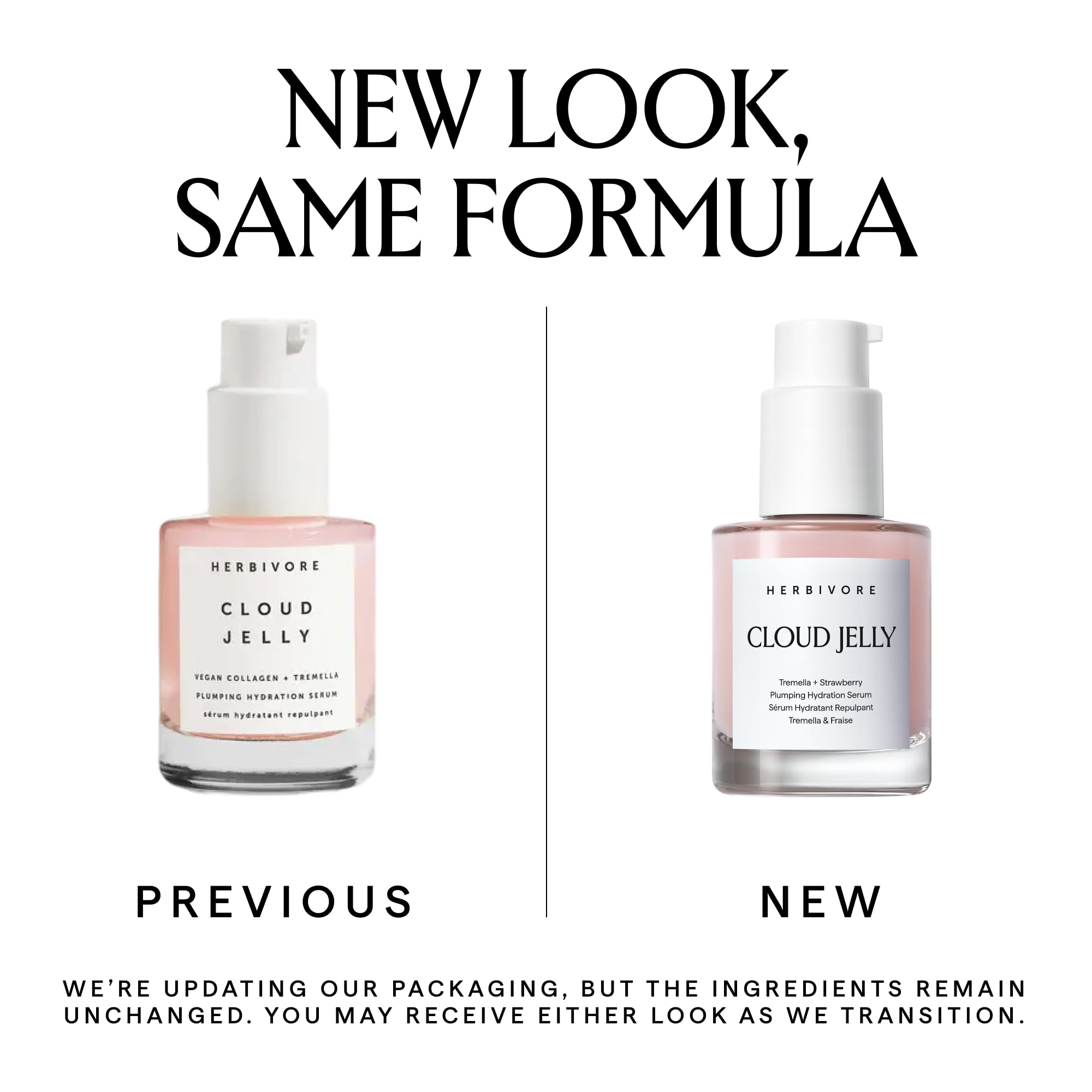 HERBIVORE Cloud Jelly Plumping Hydration Serum | Tremella + Strawberry, Lightweight for All Skin Types