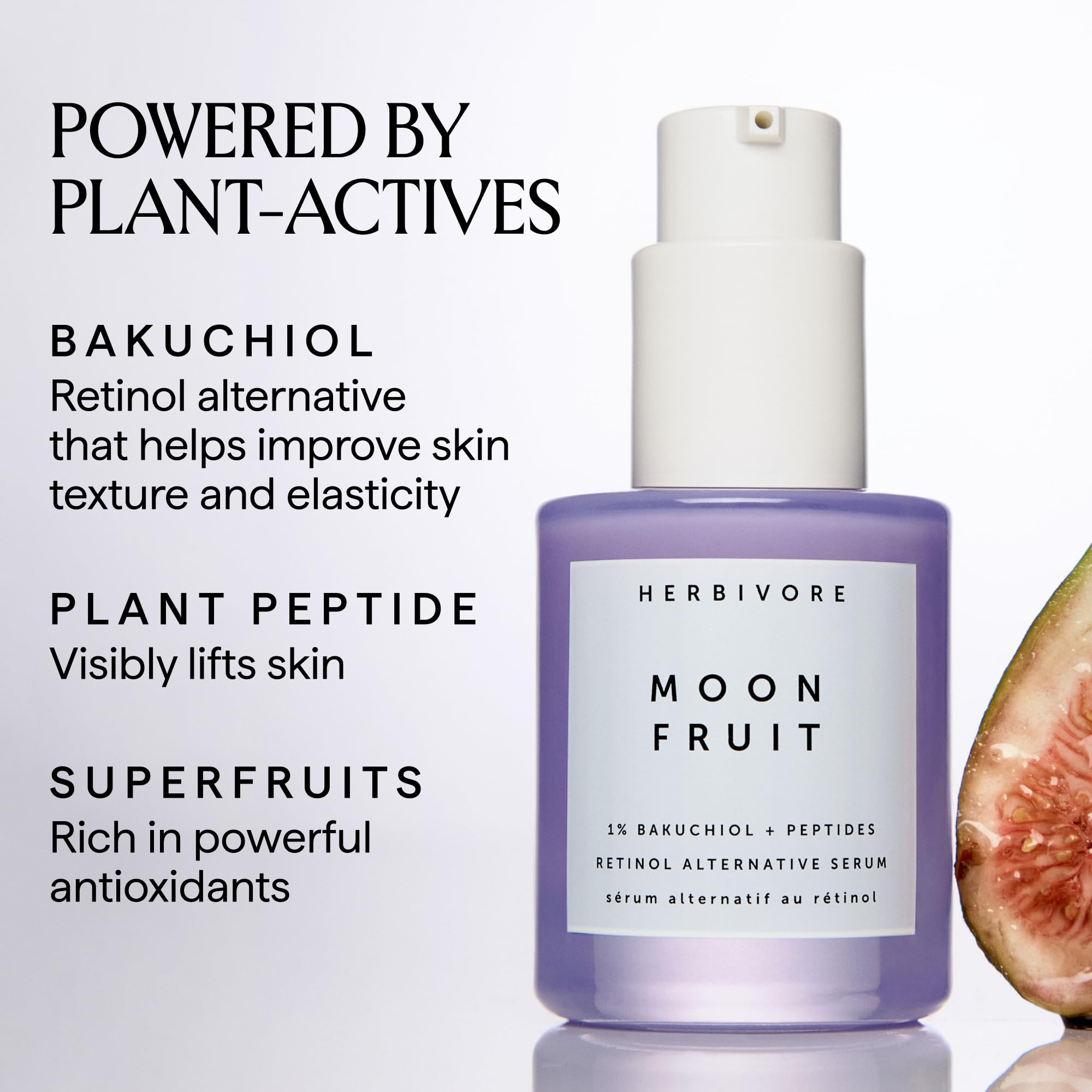 HERBIVORE Moon Fruit Serum EXTRA STRENGTH – 1% Bakuchiol + Peptides (30 mL)
