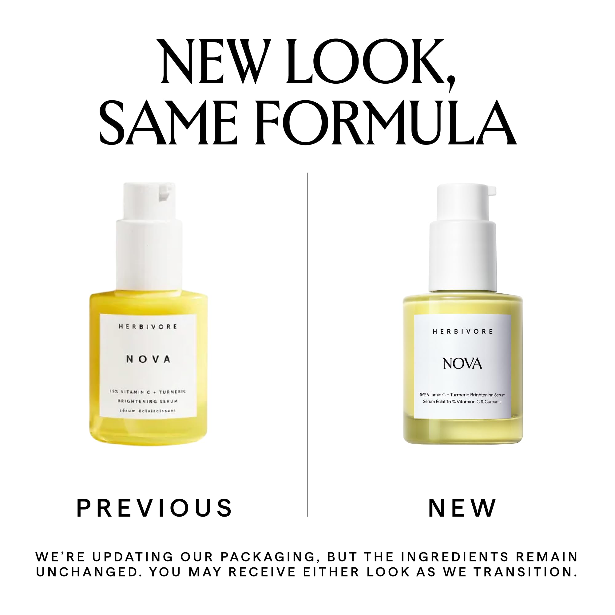HERBIVORE Nova 15% THD Vitamin C + Turmeric Serum – Brightening for Dark Spots | Vegan, Cruelty-Free, 30 mL