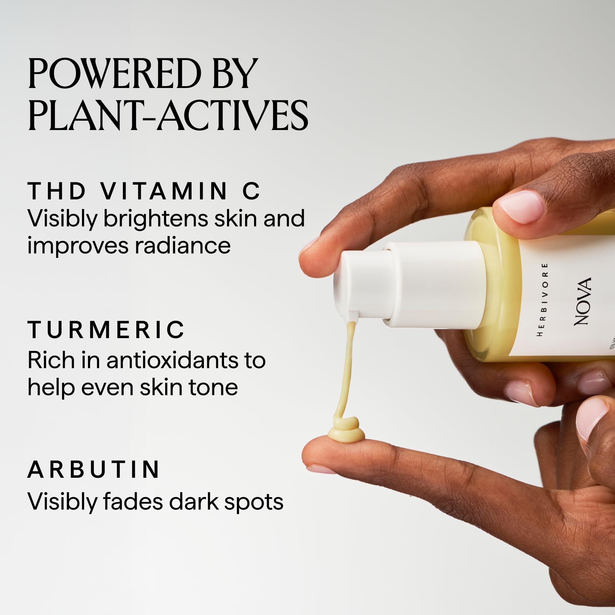 HERBIVORE Nova 15% THD Vitamin C + Turmeric Serum – Brightening for Dark Spots | Vegan, Cruelty-Free, 30 mL