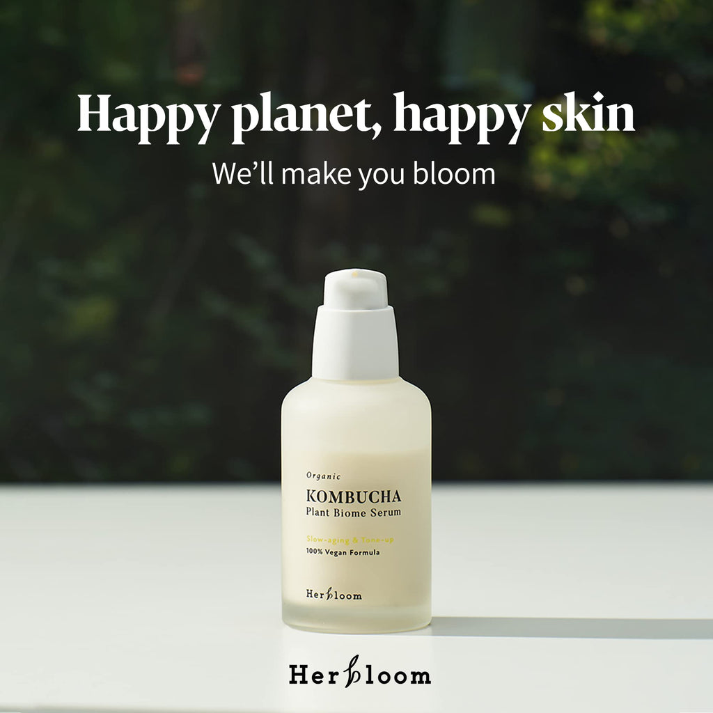 Herbloom Organic Kombucha Biome Serum – Deep Hydration, Ceramide & Hyaluronic Acid, 1.69 fl oz (Vegan)