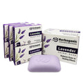 HERBOGANIC Lavender Herbal Soap – Pack of 6 x 5oz Bars for All Skin Types