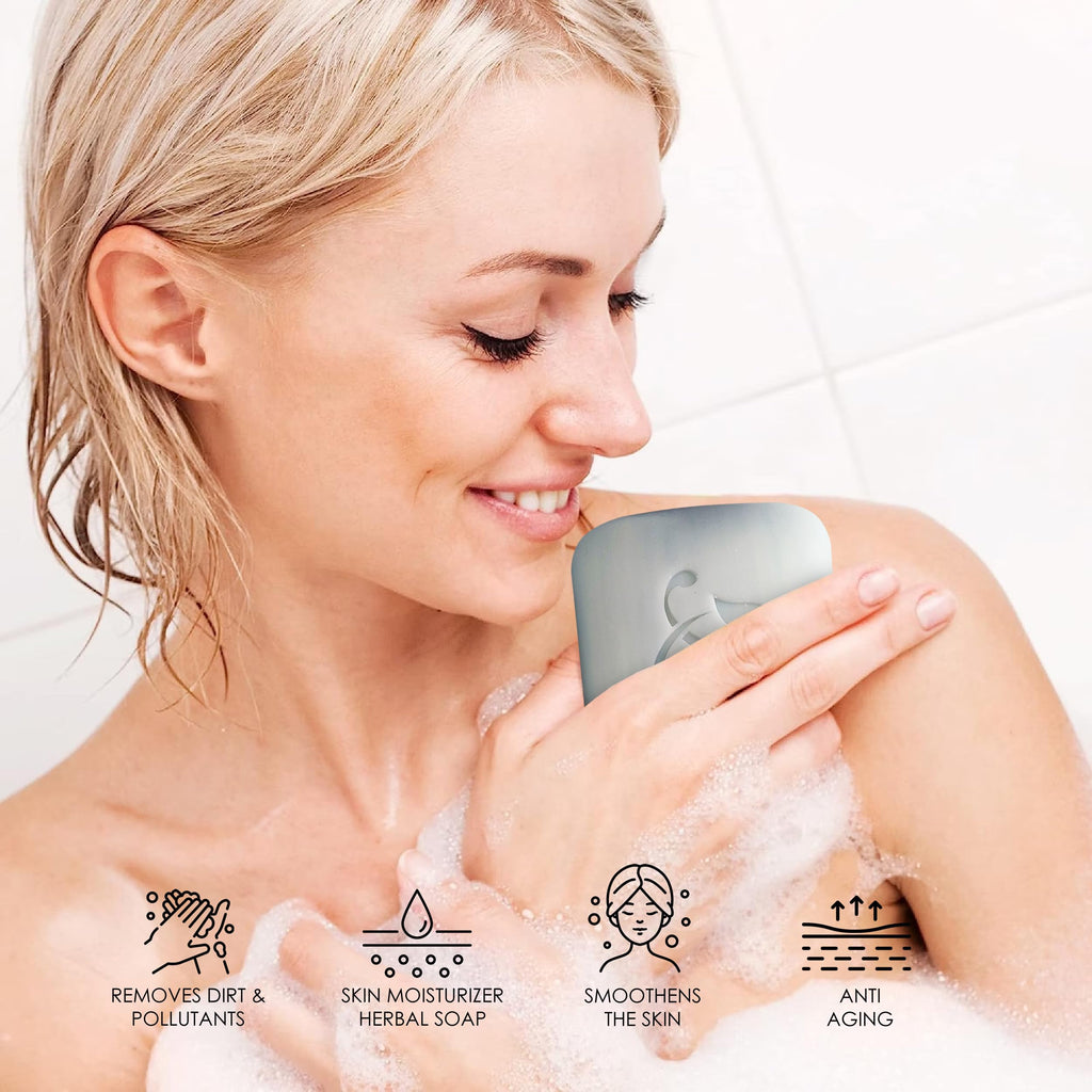 HERBOGANIC Lavender Herbal Soap – Pack of 6 x 5oz Bars for All Skin Types