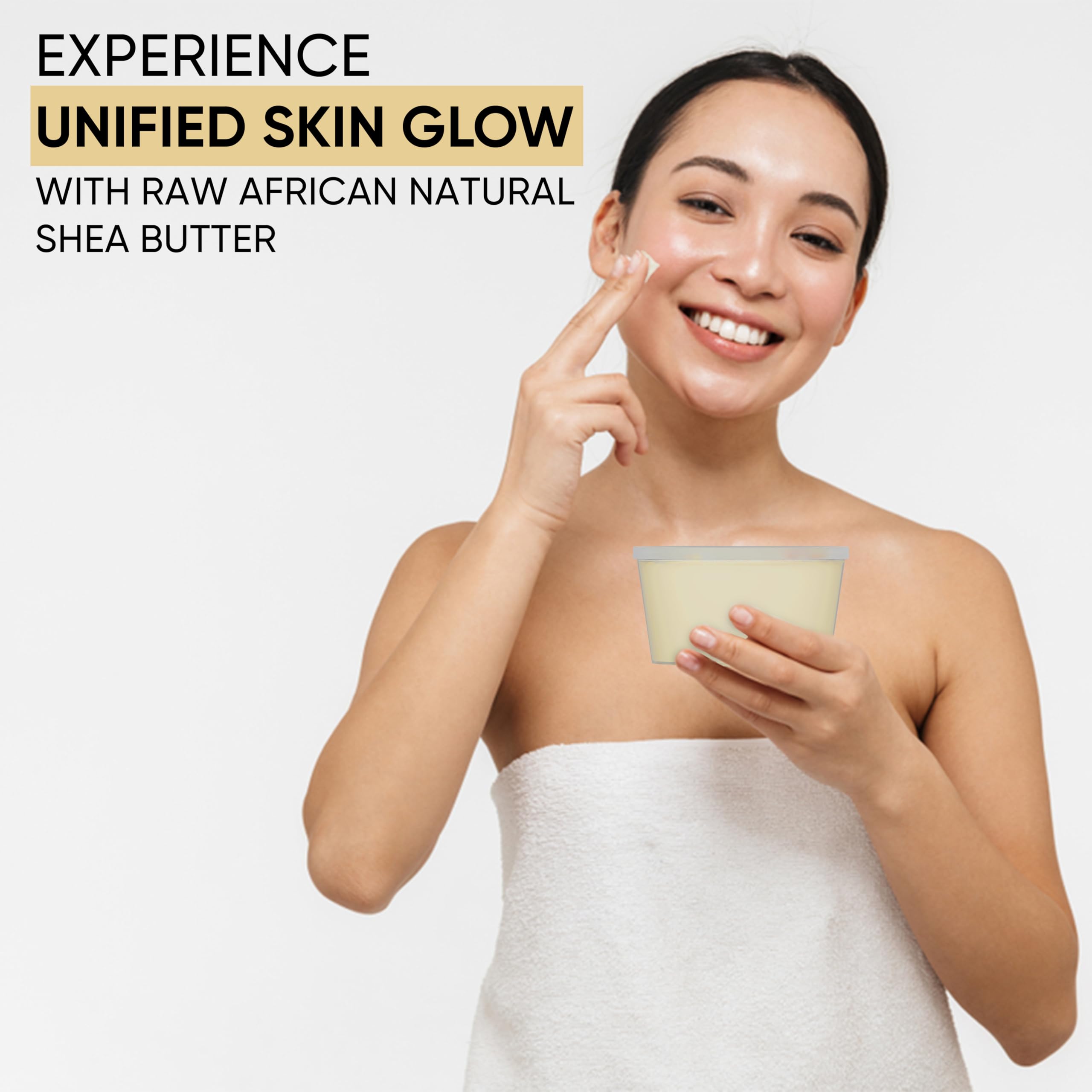HERBOGANIC Pure Raw African Shea Butter - 32 oz, Ivory Color, Unrefined & Non-GMO