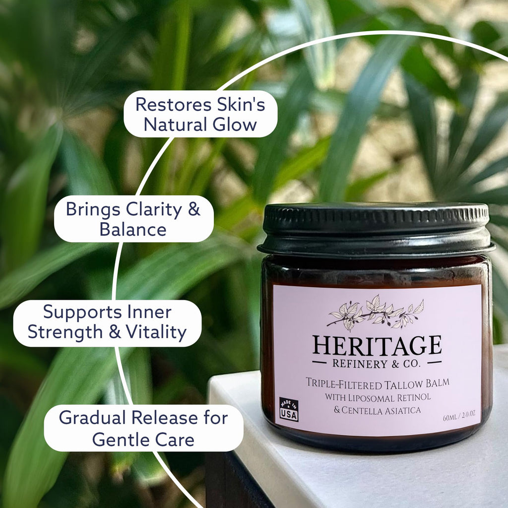 Heritage Refinery & Co. Whipped Beef Tallow with Retinol & Centella – USA Made, 2 Oz