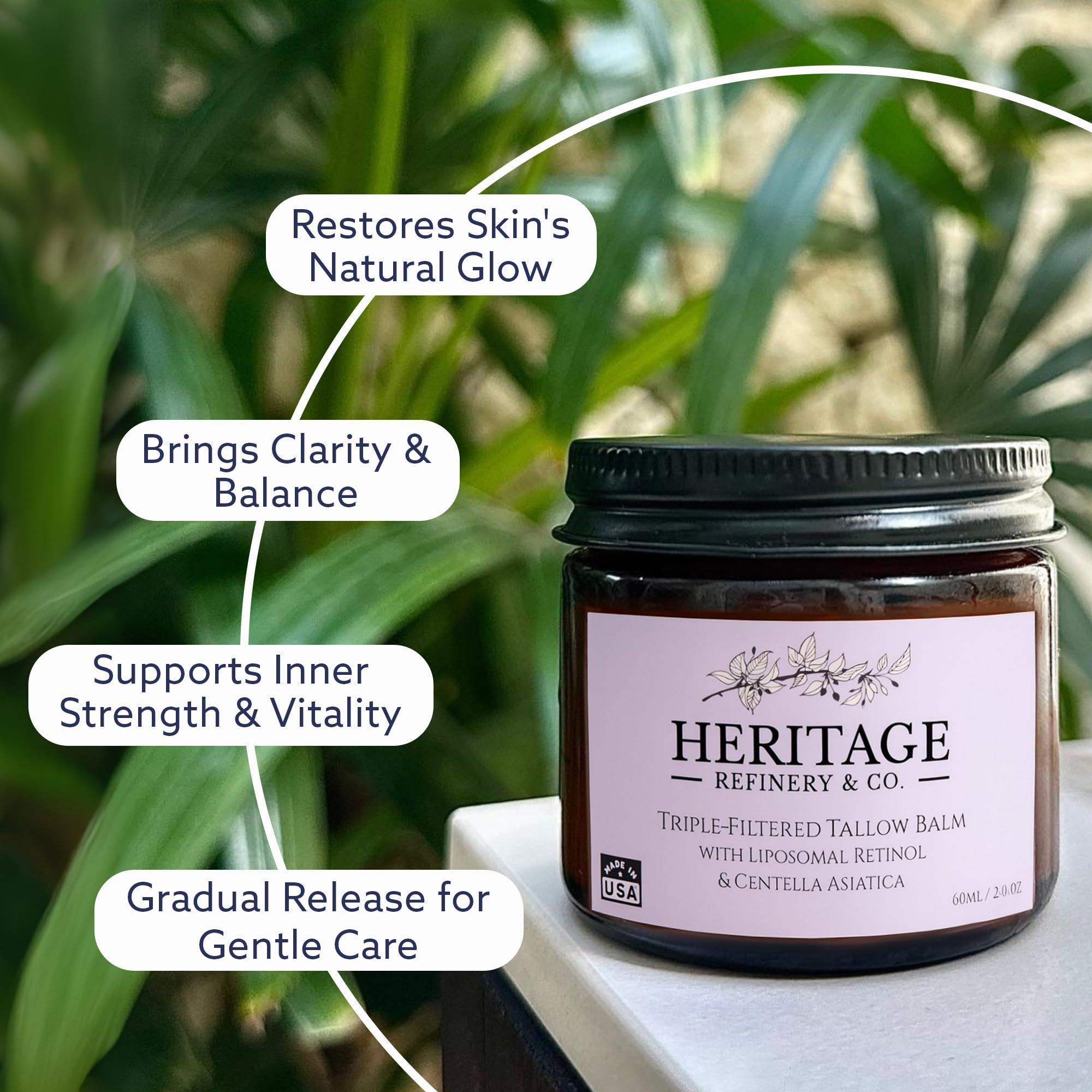 Heritage Refinery & Co. Whipped Beef Tallow with Retinol & Centella – USA Made, 2 Oz