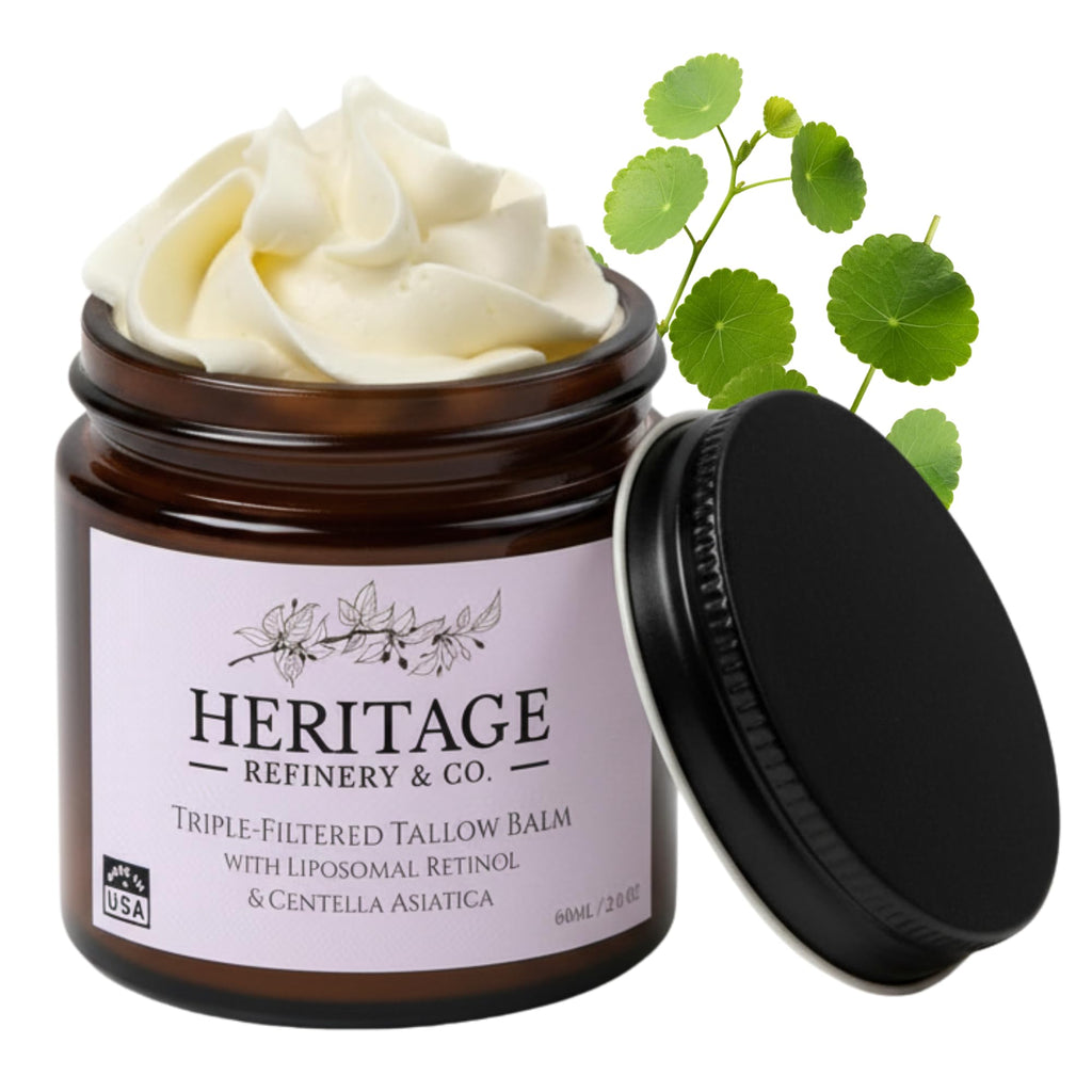 Heritage Refinery & Co. Whipped Beef Tallow with Retinol & Centella – USA Made, 2 Oz
