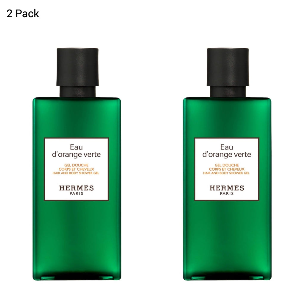 Hermès Eau d'Orange Verte Unisex Shower Gel - Hair & Body, 5.4 oz (2 x 2.7 oz bottles)