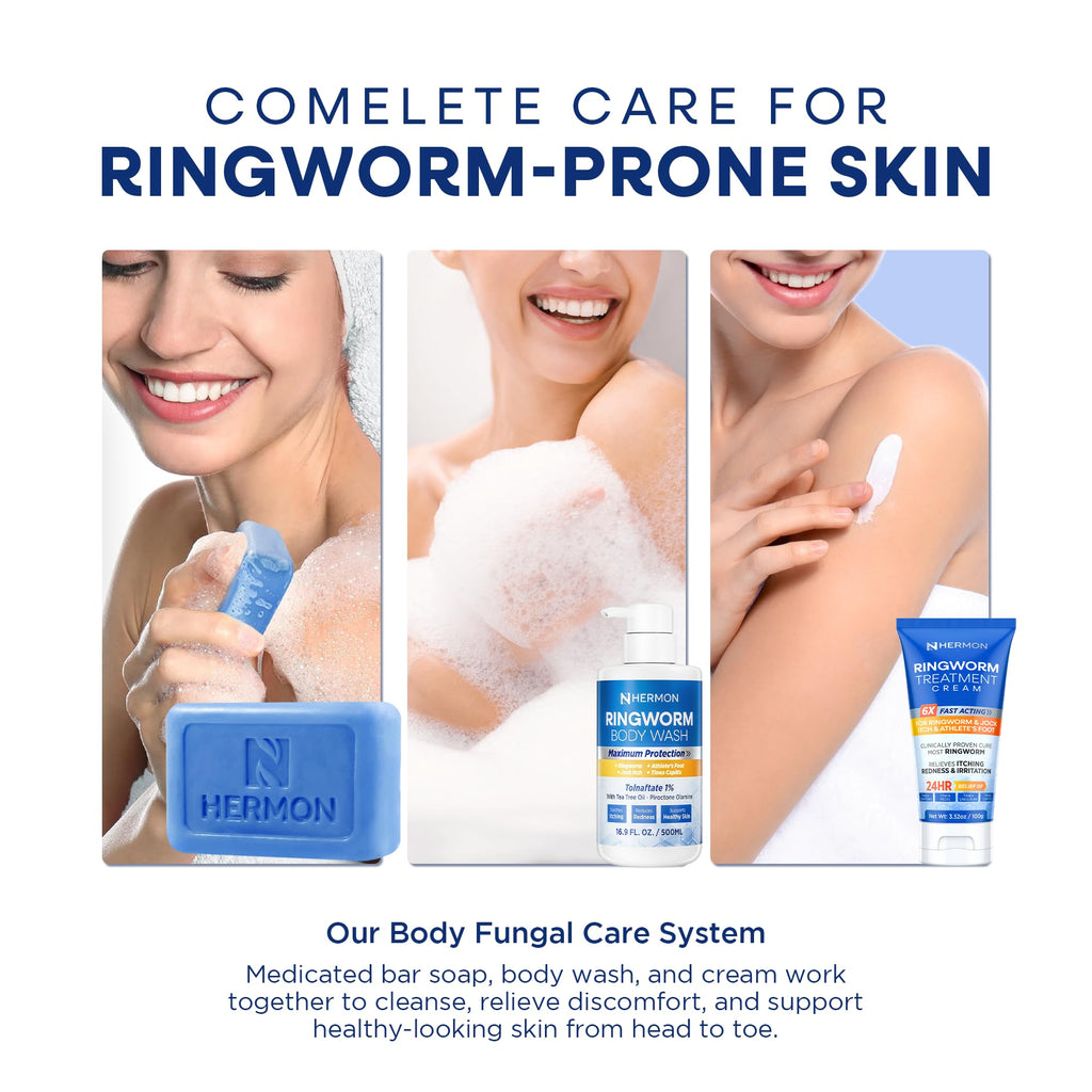 Hermon Antifungal Cleansing Soap – Ringworm Care (Tea Tree & Sulfur) 2-Pack
