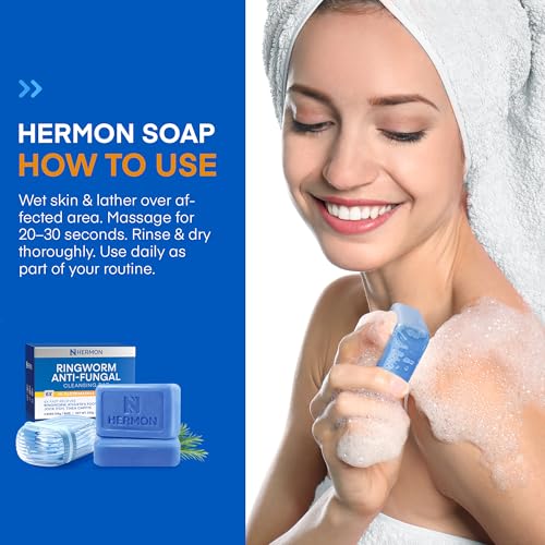 Hermon Antifungal Cleansing Soap – Ringworm Care (Tea Tree & Sulfur) 2-Pack
