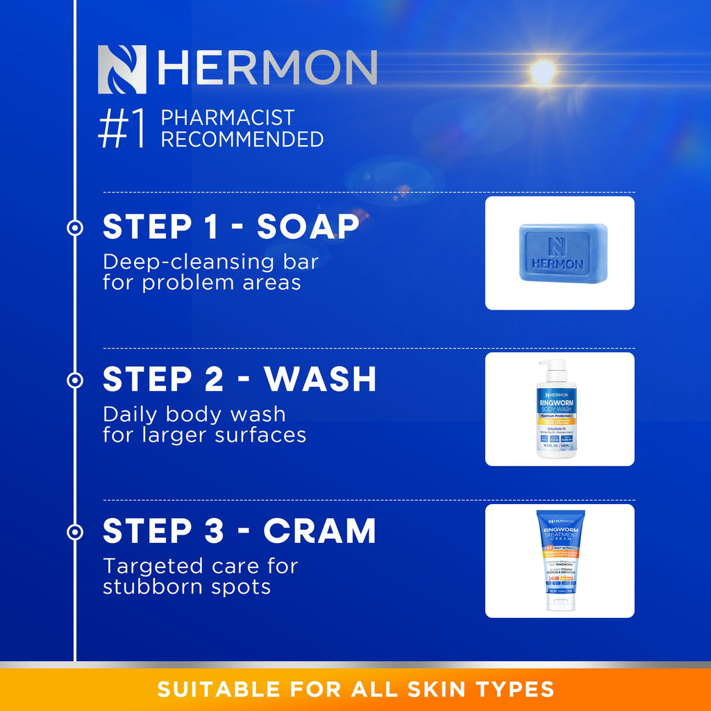Hermon Antifungal Cleansing Soap – Ringworm Care (Tea Tree & Sulfur) 2-Pack