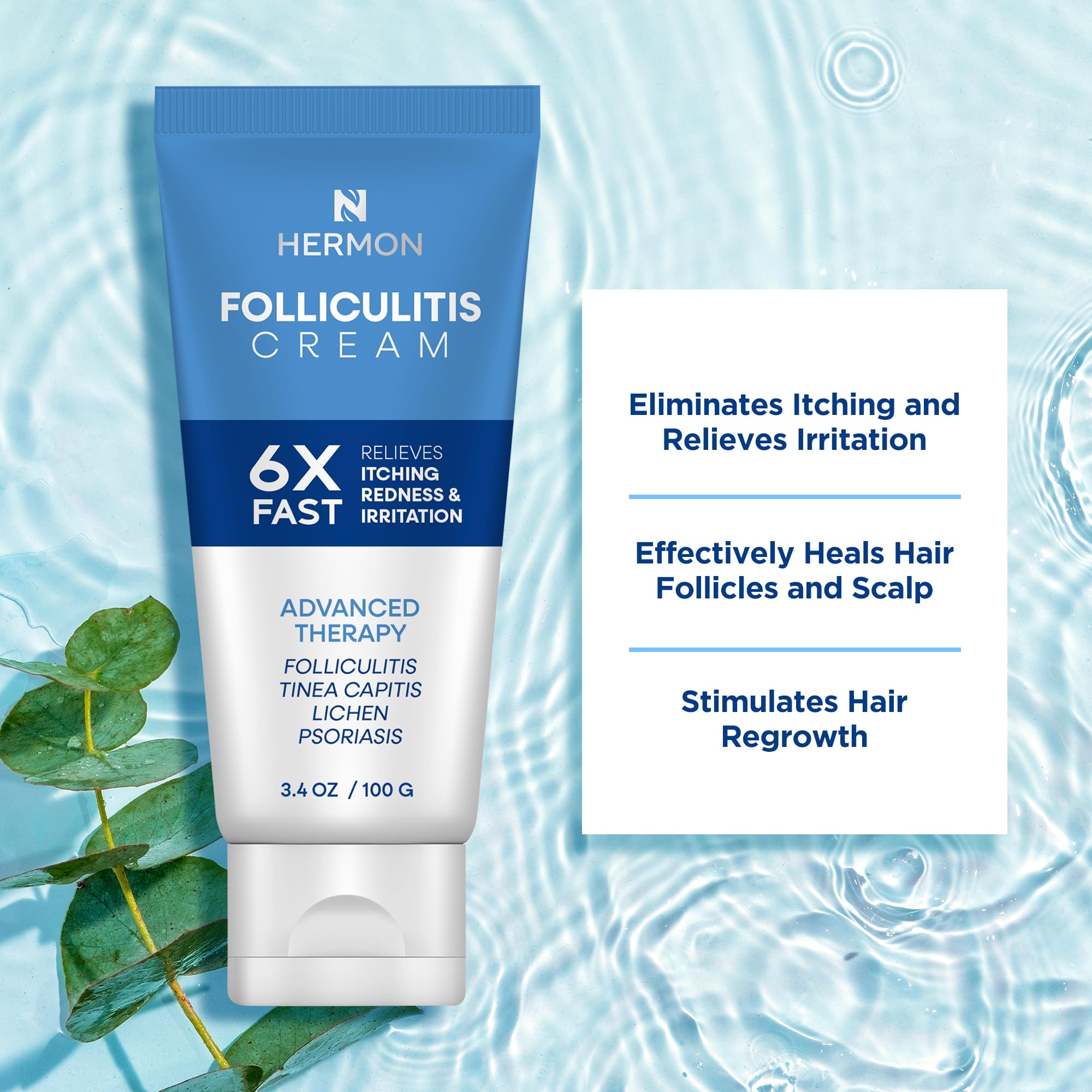 Hermon Folliculitis Cream 100g | Gentle Support for Scalp, Face & Body
