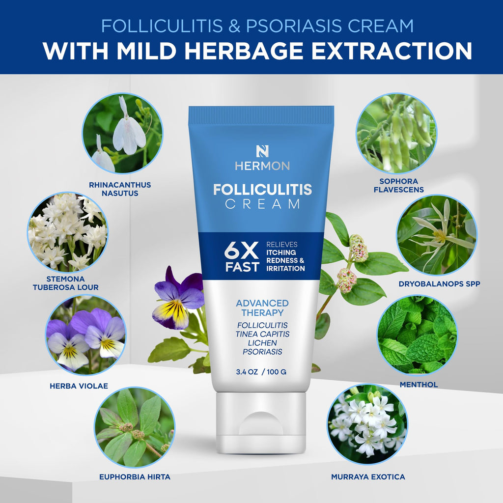 Hermon Folliculitis Cream 100g | Gentle Support for Scalp, Face & Body