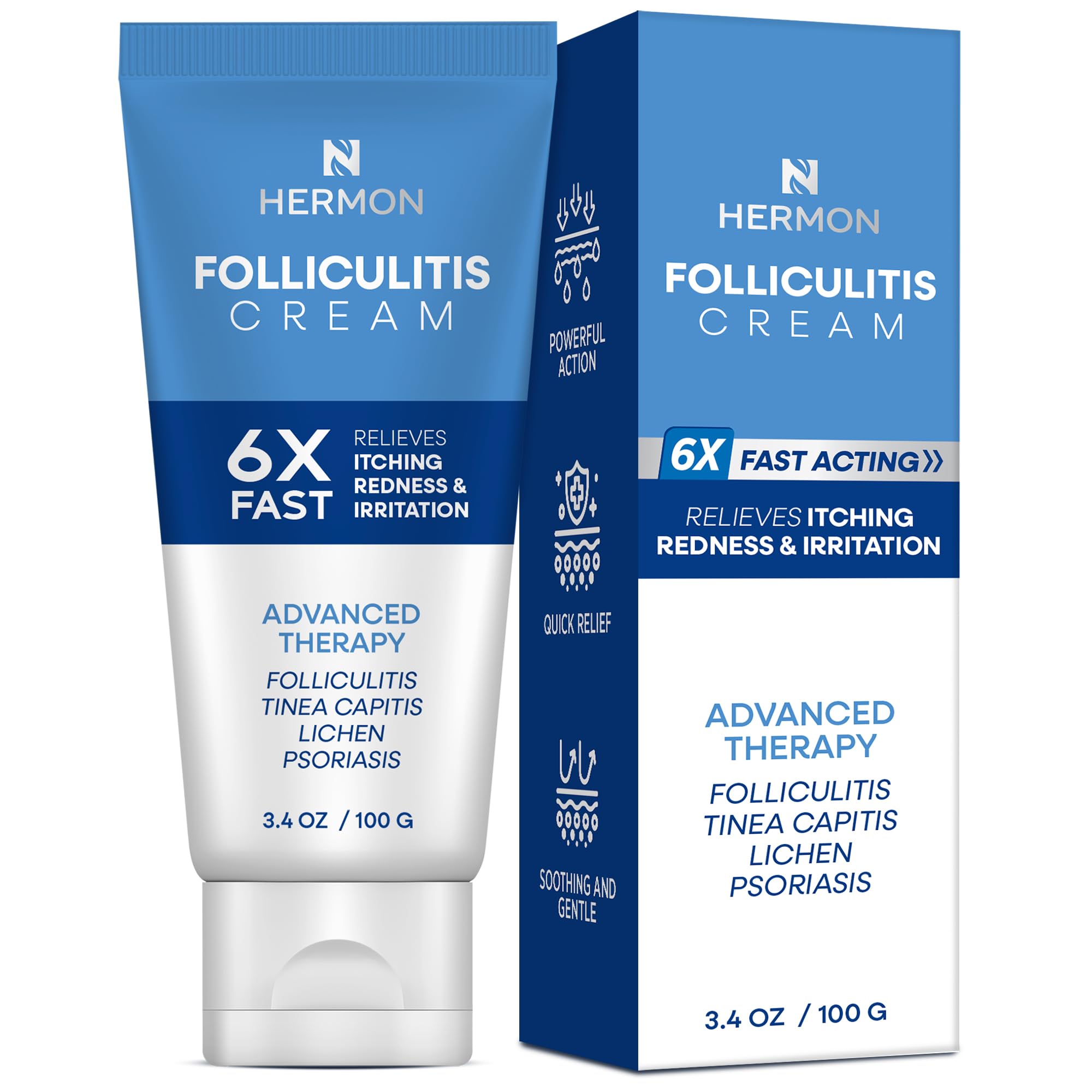 Hermon Folliculitis Cream 100g | Gentle Support for Scalp, Face & Body