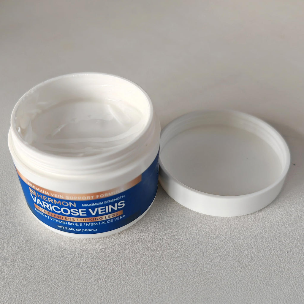 Hermon Varicose & Spider Veins Cream – Natural Circulation Support, Soothing Leg Care (3.4 oz)