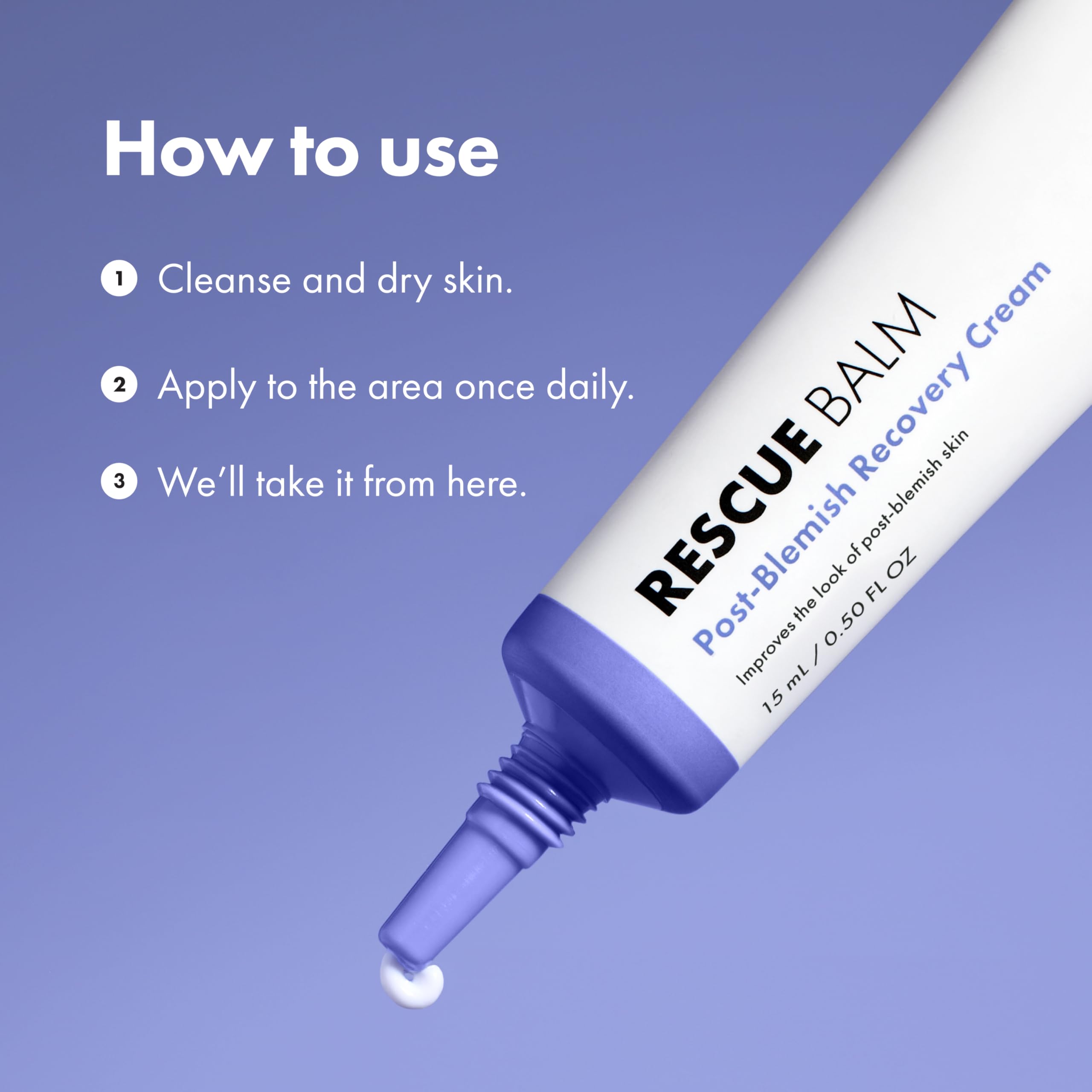 Hero Cosmetics Rescue Balm (New Formula) – Hydration for Post-Blemish Marks | Non-Comedogenic & Dermatologist-Tested | 15mL