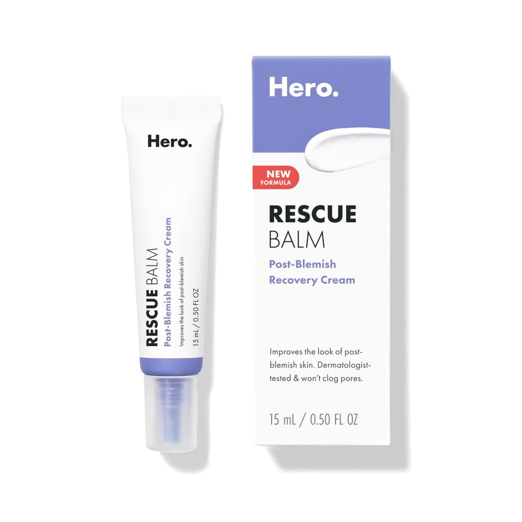 Hero Cosmetics Rescue Balm (New Formula) – Hydration for Post-Blemish Marks | Non-Comedogenic & Dermatologist-Tested | 15mL