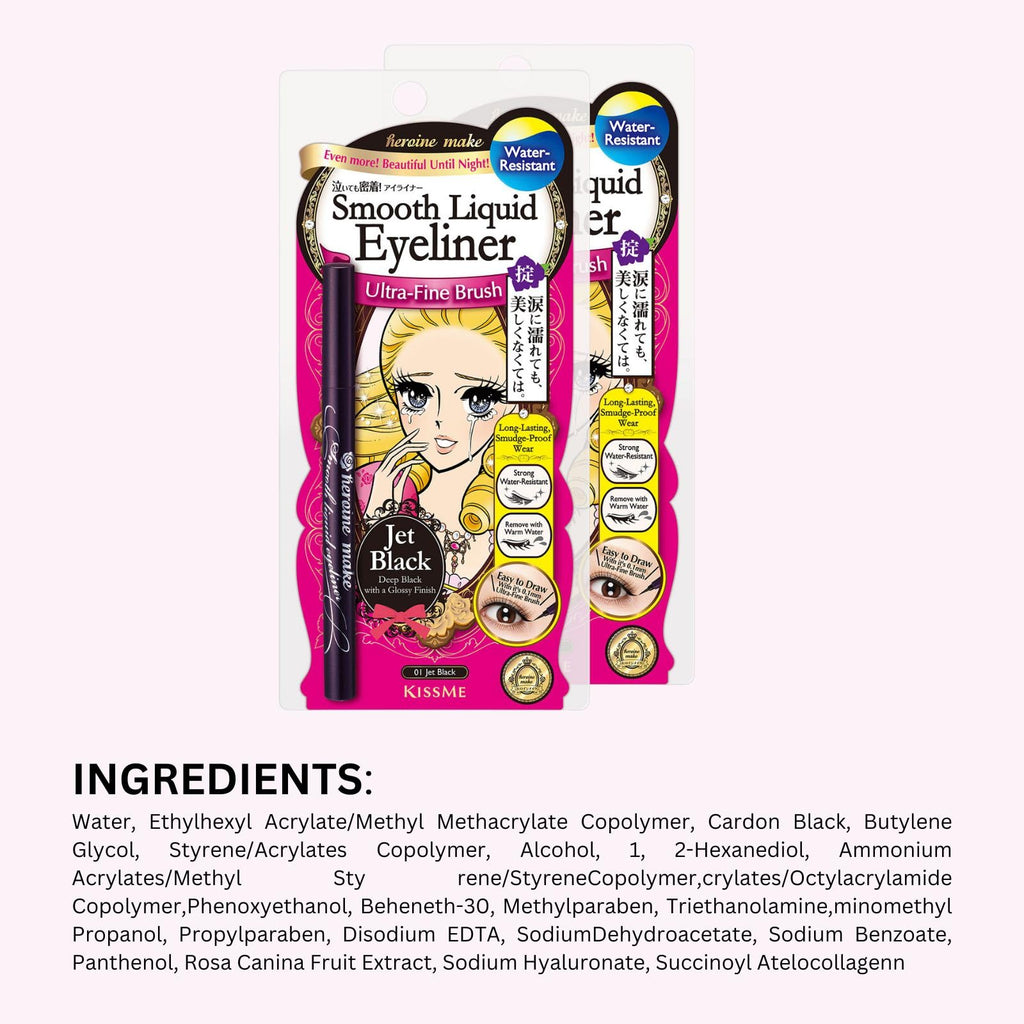 Heroine Make Cat Eye Liner 0.1mm – Waterproof, Long-Lasting, Hypoallergenic, Made in Japan